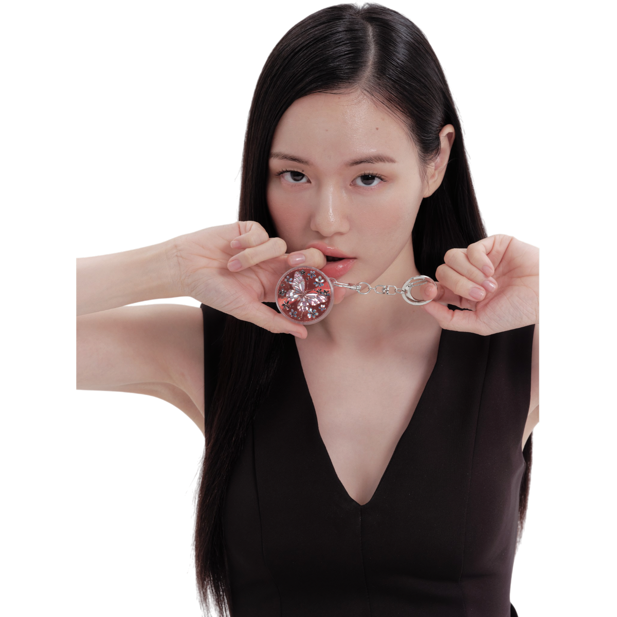 그립비 룬 플러스 오채 나비 레드 — 모델 착용 사진